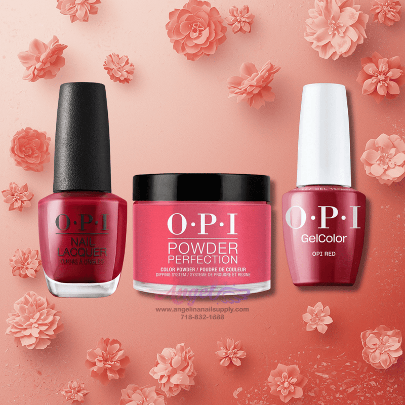 OPI 3in1 combo DP-GCT-NL L72 OPI RED - Angelina Nail Supply NYC