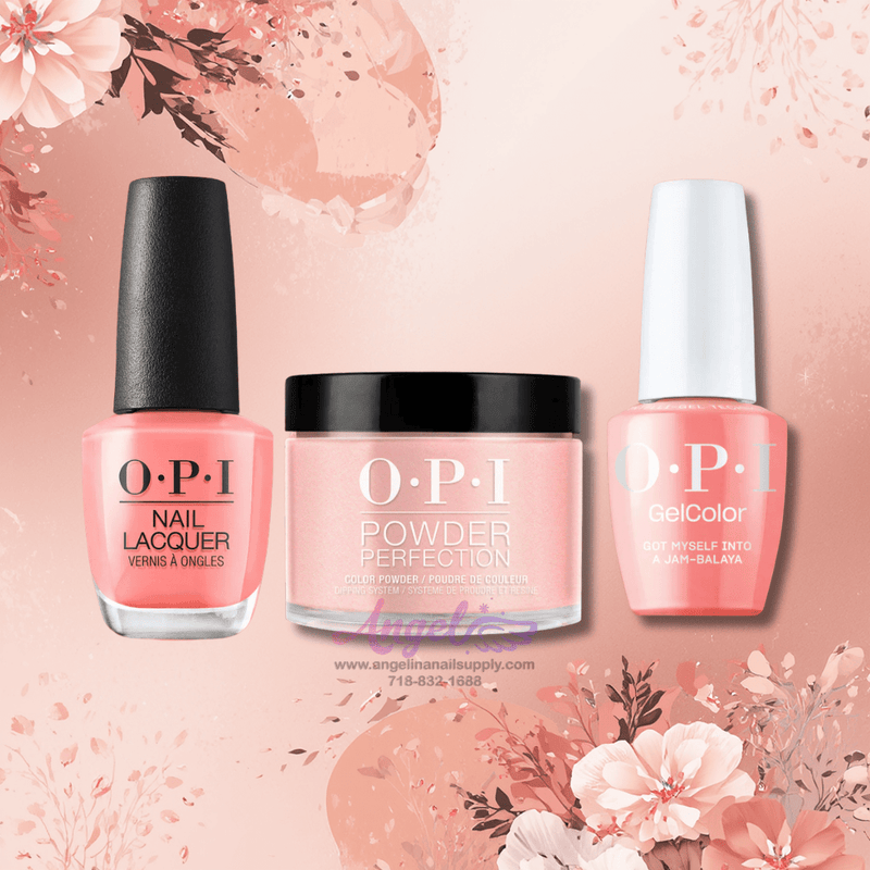 OPI 3in1 combo DP-GCT-NL N57 GOT INTO A JAM-BALAYA - Angelina Nail Supply NYC