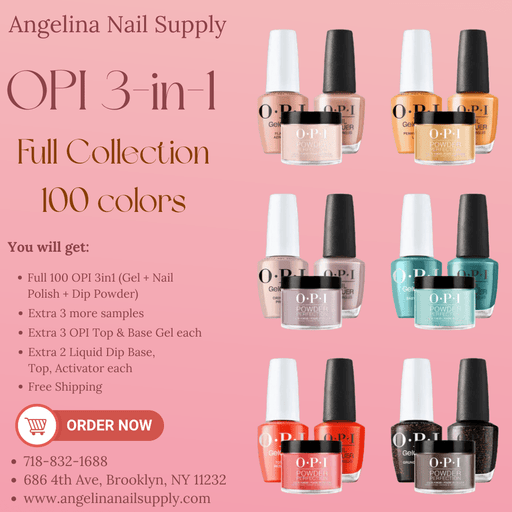 OPI 3in1 Full Collection (100 colors) - Angelina Nail Supply NYC