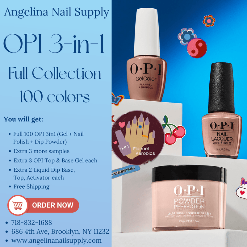 OPI 3in1 Full Collection (100 colors) - Angelina Nail Supply NYC
