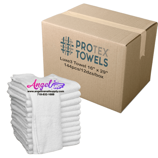 ProTex Luxe3 Towel 16" x 29" - Snow White (Box of 144) - Angelina Nail Supply NYC