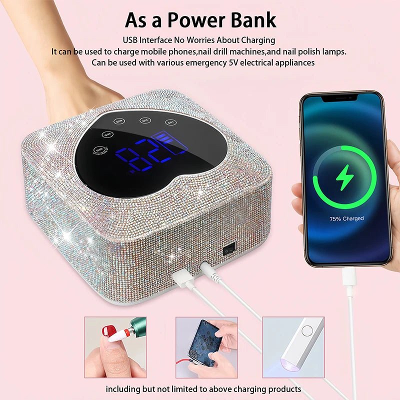 Rhinestone UV LED Nail Lamp - Angelina Nail Supply NYC