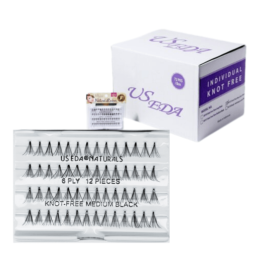 US EDA Natural Lash 12-piece | Medium - Box/72 pans - Angelina Nail Supply NYC