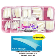 USN Straight Nail Tip Box (540 tips) - Angelina Nail Supply NYC