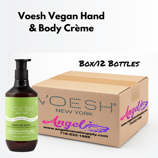 Voesh Green Tea Detox Vegan Body & Hand Creme 28 Fl.Oz. (Box/12 Bottles) - Angelina Nail Supply NYC