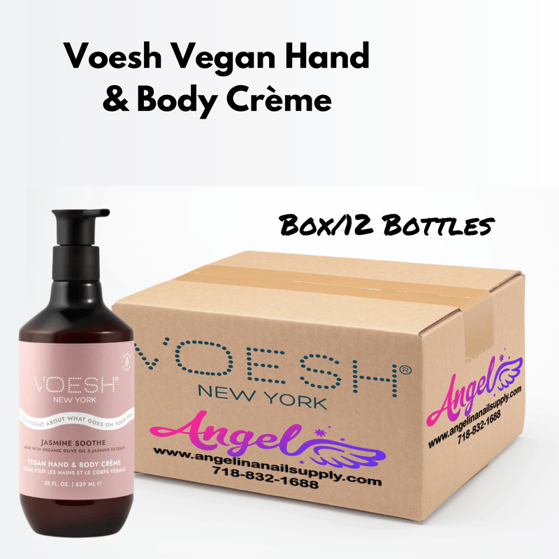 Voesh Jasmine Soothe Vegan Body & Hand Creme 28 Fl.Oz. (Box/12 Bottles) - Angelina Nail Supply NYC