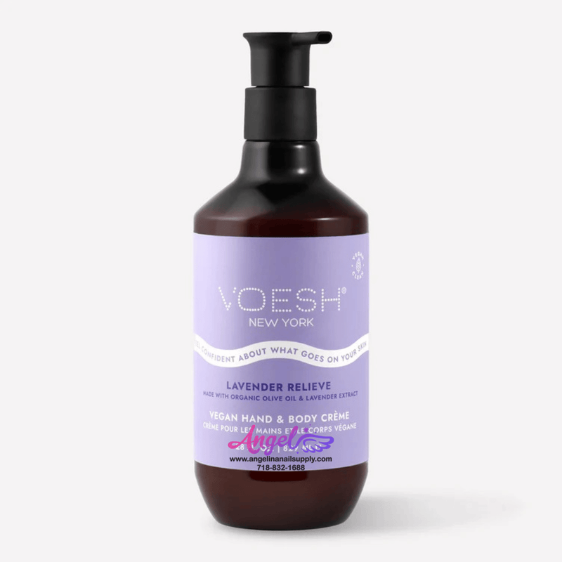 Voesh Lavender Relieve Vegan Body & Hand Creme 28 Fl.Oz. (Box/12 Bottles) - Angelina Nail Supply NYC