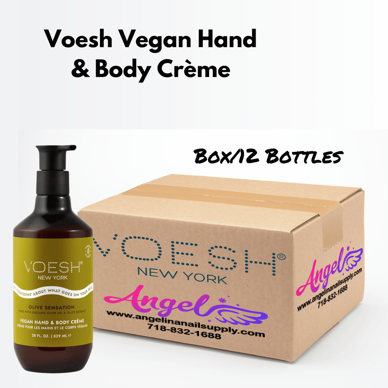 Voesh Olive Sensation Vegan Body & Hand Creme 28 Fl.Oz. (Box/12 Bottles) - Angelina Nail Supply NYC