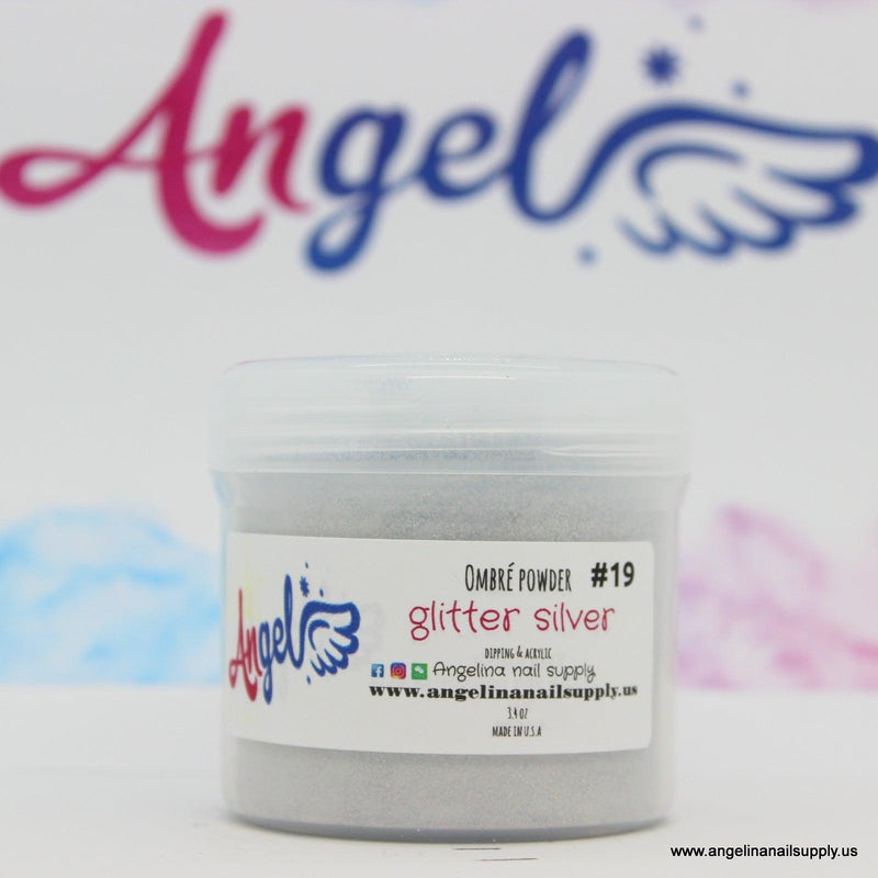 Angel Ombre Powder 19 Glitter Silver - Angelina Nail Supply NYC