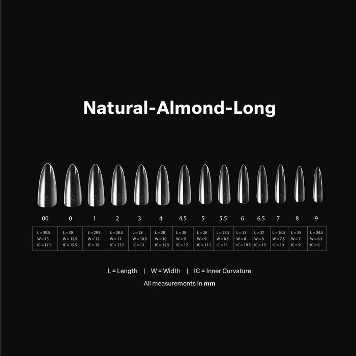 Aprés Box of Tips Natural - Almond - Long 2.0 - Angelina Nail Supply NYC