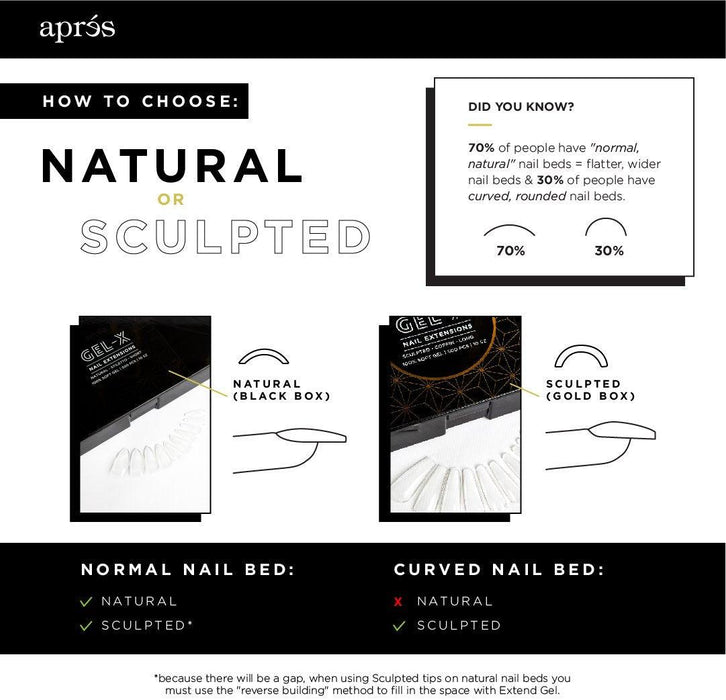 Aprés Box of Tips Natural - Heart - Square - Medium - Angelina Nail Supply NYC