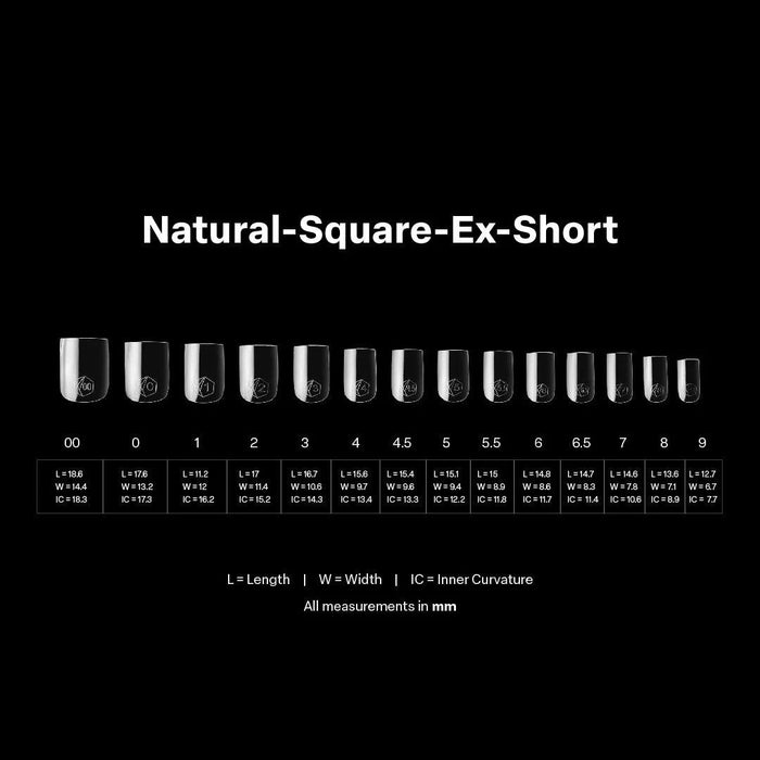 Aprés Box of Tips Natural - Square - Extra Short 2.0 - Angelina Nail Supply NYC