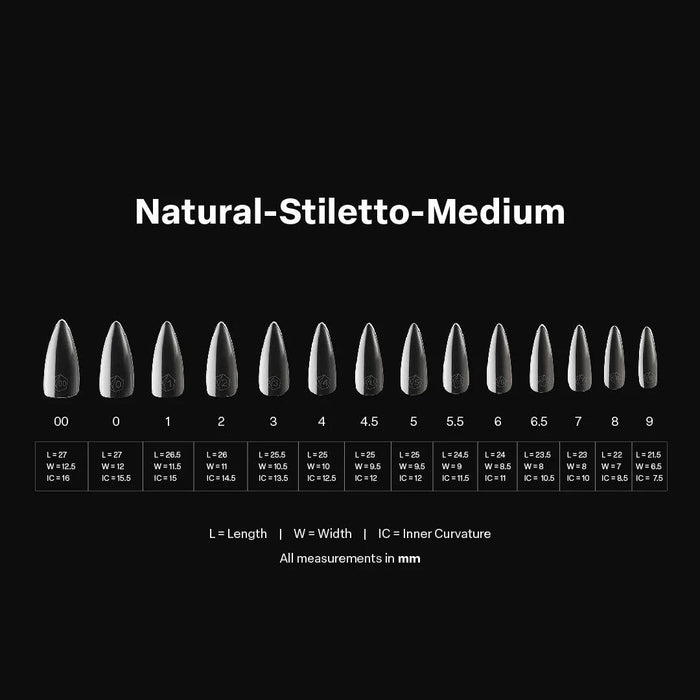 Aprés Box of Tips Natural - Stiletto - Medium 2.0 - Angelina Nail Supply NYC