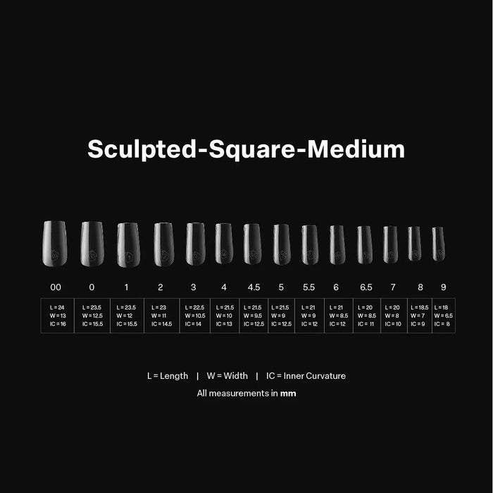 Aprés Box of Tips Sculpted - Square - Medium 2.0 - Angelina Nail Supply NYC