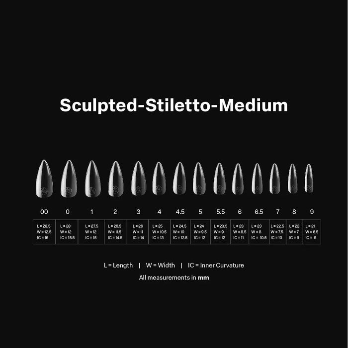 Aprés Box of Tips Sculpted - Stiletto - Medium 2.0 - Angelina Nail Supply NYC