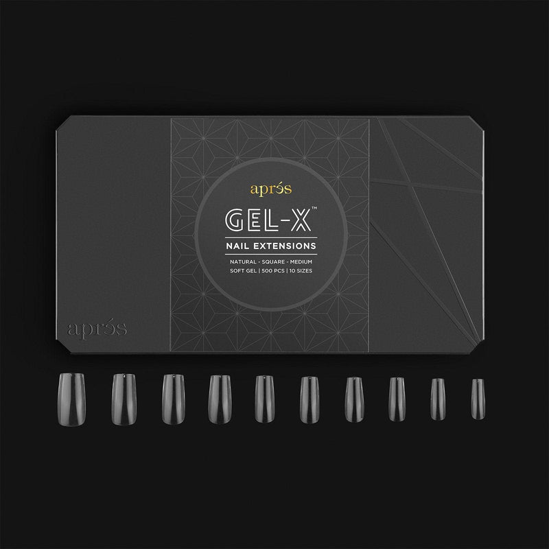 Aprés Tips Natural - Square - Medium - Angelina Nail Supply NYC