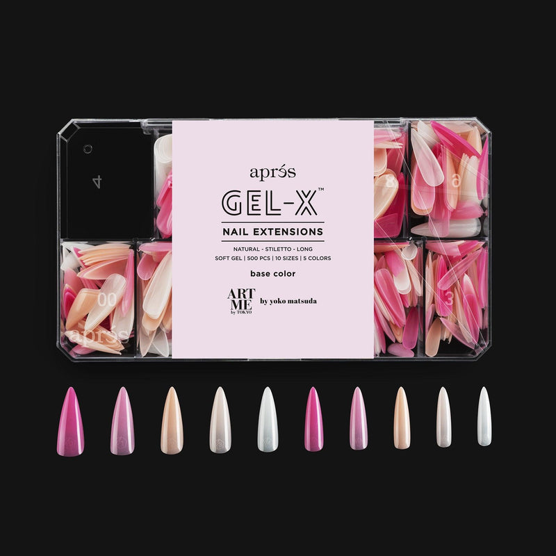 Aprés Tips Natural - Stiletto - Long - Base Color - Angelina Nail Supply NYC