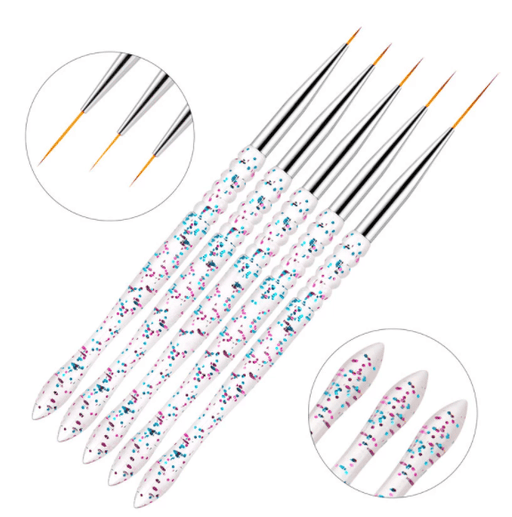 Brush Set | Clear Glitter Liner Art Brush (5in1) - Angelina Nail Supply NYC