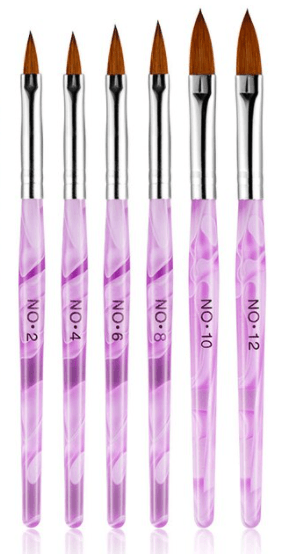 Brush Set | Pink Mable 3D Brush (6in1) - Angelina Nail Supply NYC