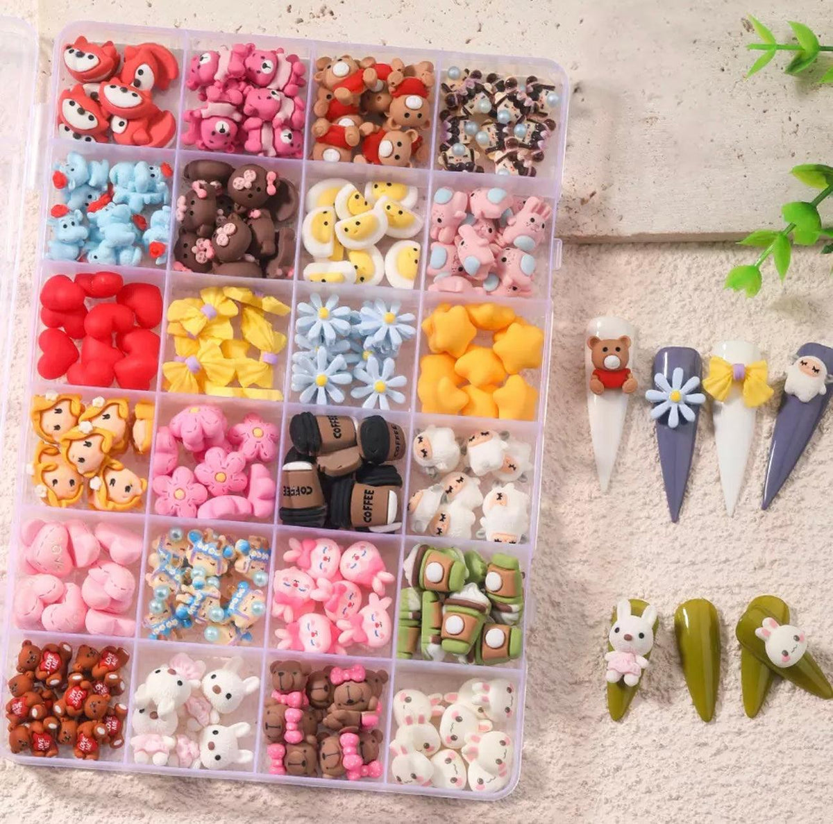 yolai 50pcs 3d gummy candy nail charms colorful sugar gummie candy lollipop  cute kawaii 3d nail art charms for nail art designs diy crafting  accessories 
