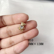 Cartoon Gold & Silver Nail Charm Bear - Angelina Nail Supply NYC