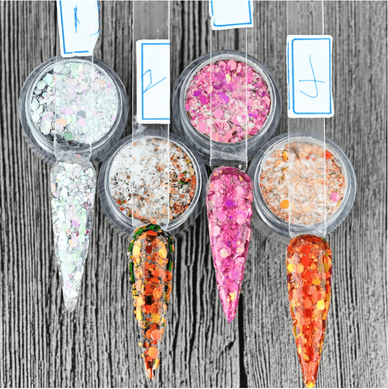 Chameleon Holographic Flakes Galaxy Acrylic Powder (12 color) - Angelina Nail Supply NYC