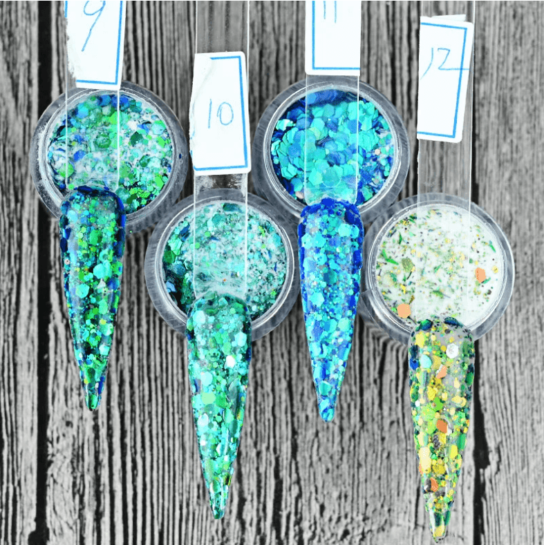 Chameleon Holographic Flakes Galaxy Acrylic Powder (12 color) - Angelina Nail Supply NYC