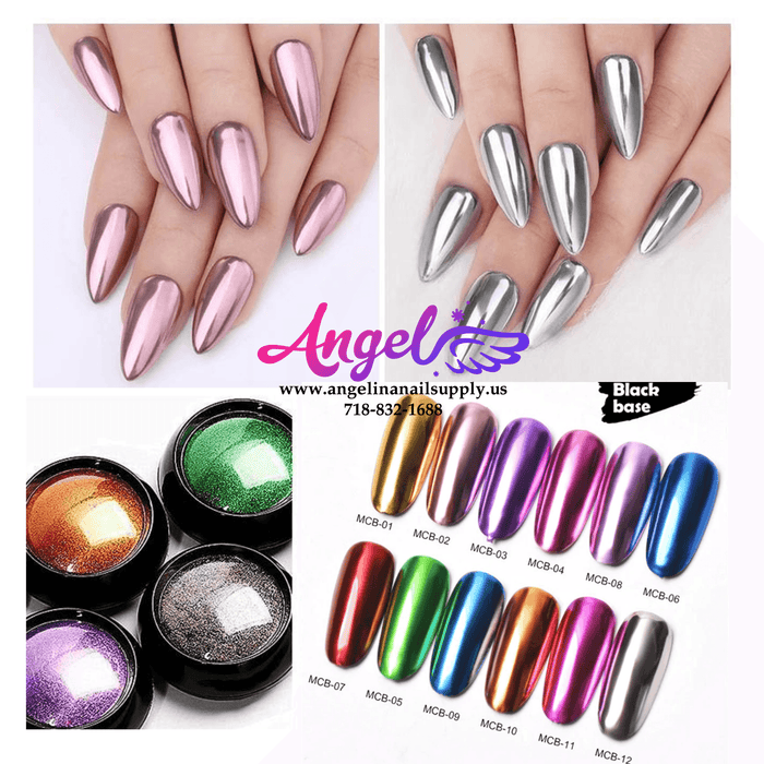 Chrome Mirror Powder Pigment MCB01 - Angelina Nail Supply NYC