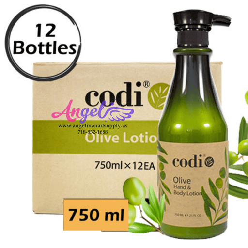 Codi Lotion Bottle Olive 25oz (Box/12 Bottles) - Angelina Nail Supply NYC