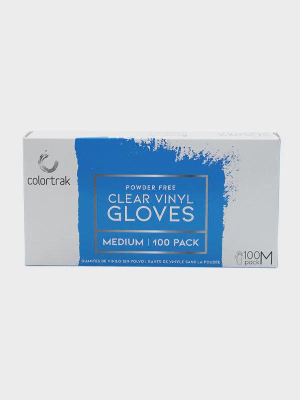Colortrak Clear Vinyl Glove | Size: Medium (Case/10boxes) - Angelina Nail Supply NYC