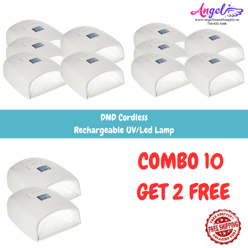 COMBO 10 GET 2 FREE | DND Cordless Rechargeable UV/Led Lamp - Angelina Nail Supply NYC
