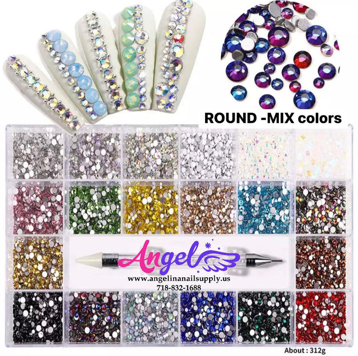 Diamond - Rhinestone Box set 600pcs + 2500pcs - Angelina Nail Supply NYC