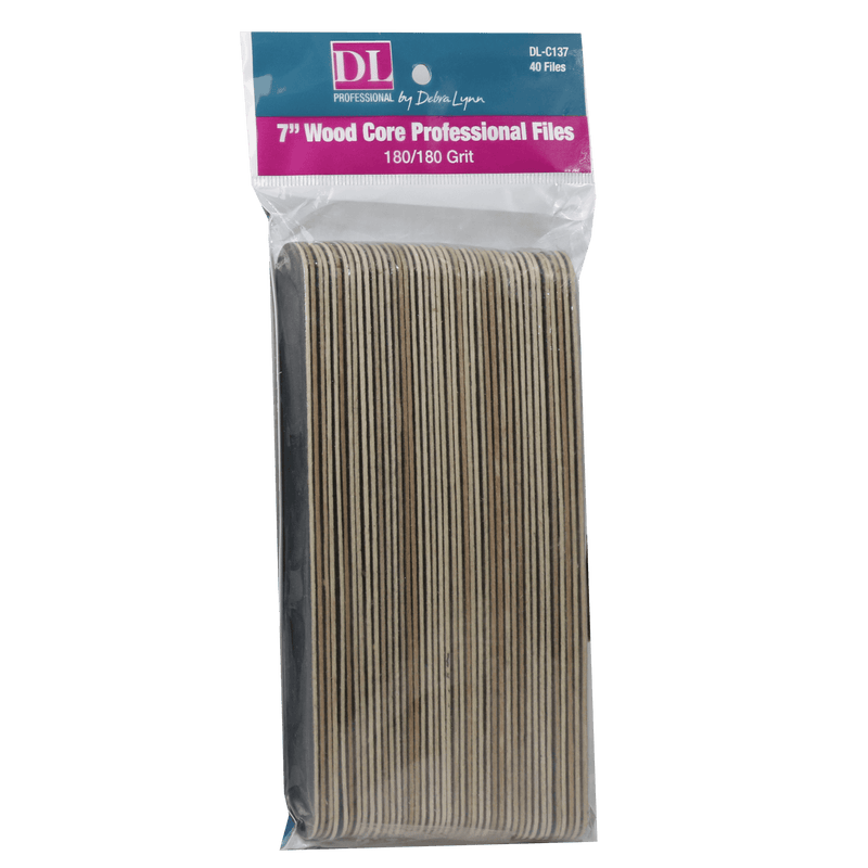 DL File | 7" Wood Core Professional Files 180/180 Grit - Angelina Nail Supply NYC
