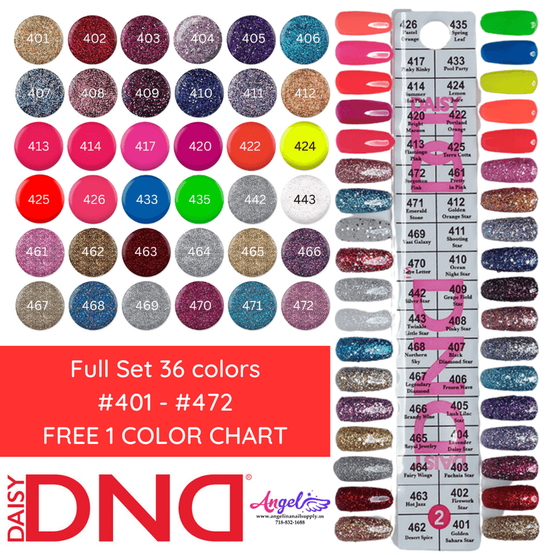 DND2 Collection 2 (Full Set 36 Colors 401 - 472) - Angelina Nail Supply NYC