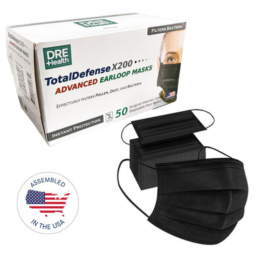 DRE Health Total Defense X200 Black Face Mask - Angelina Nail Supply NYC