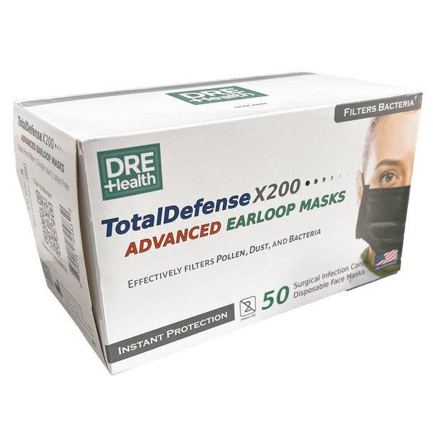 DRE Health Total Defense X200 Black Face Mask - Angelina Nail Supply NYC