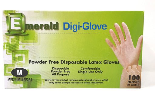 Emerald Latex Digi-Glove - Powder Free(Medium - Case/10 boxes) - Angelina Nail Supply NYC