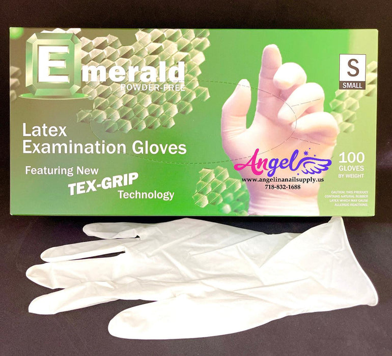 Emerald Latex Glove - Powder Free - Angelina Nail Supply NYC