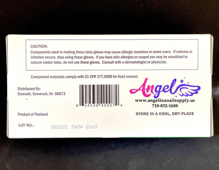 Emerald Latex Glove - Powder Free(Medium - Case/10 boxes) - Angelina Nail Supply NYC