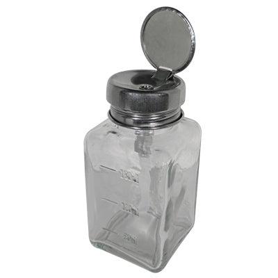 Glass Pump Bottle #DL-C334 (6 fl.oz) - Angelina Nail Supply NYC