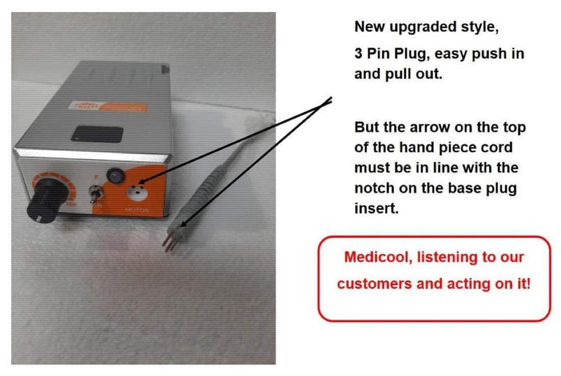 Medicool Pro Power 35K Portable Filing Machine Silver | Nail Drill - Angelina Nail Supply NYC