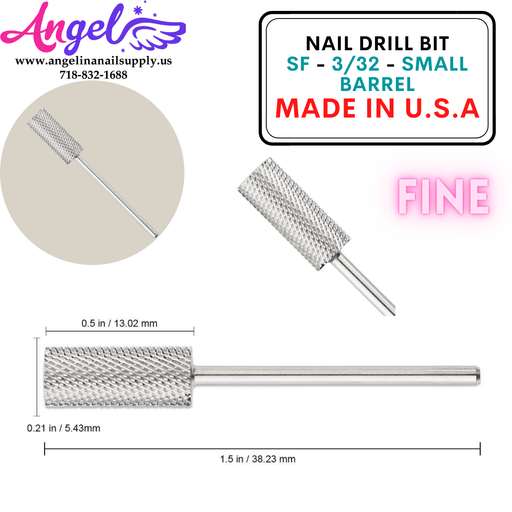 Nail Drill Bit - SF - 3/32 - Small Barrel - Angelina Nail Supply NYC