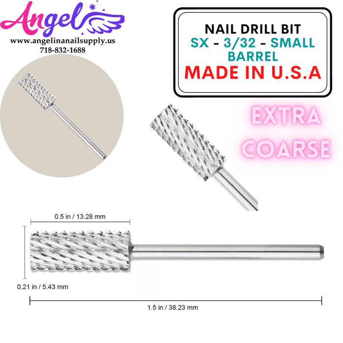 Nail Drill Bit - SX - 3/32 - Small Barrel - Angelina Nail Supply NYC