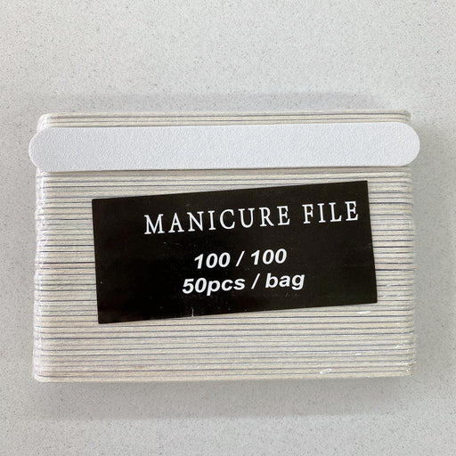 Nail File - Mini File White 100/100 Box/100bags - Angelina Nail Supply NYC