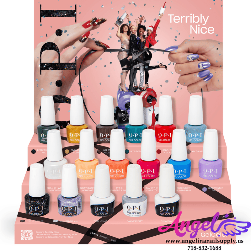 OPI Gel Color - Terribly Nice Collection 14 Colors & 1 Base Gel 2 Top Gel| Holiday 2023 - Angelina Nail Supply NYC