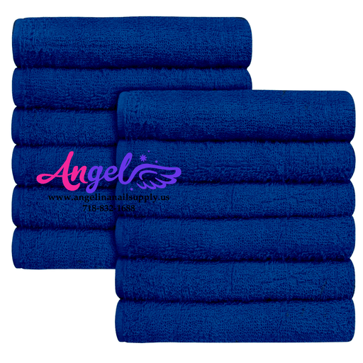 Pedicure Towel - Blue (Pack of 12) - Angelina Nail Supply NYC