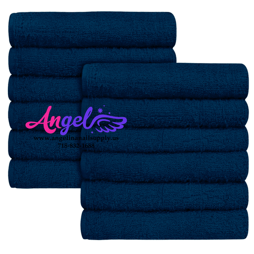 Pedicure Towel - Dark Blue (Pack of 12) - Angelina Nail Supply NYC