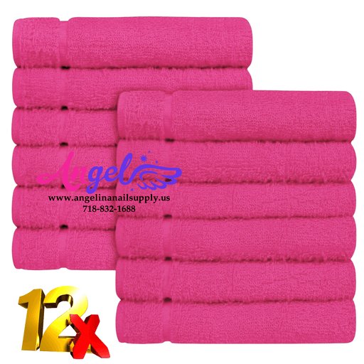 Pedicure Towel - Pink (Box of 144) - Angelina Nail Supply NYC