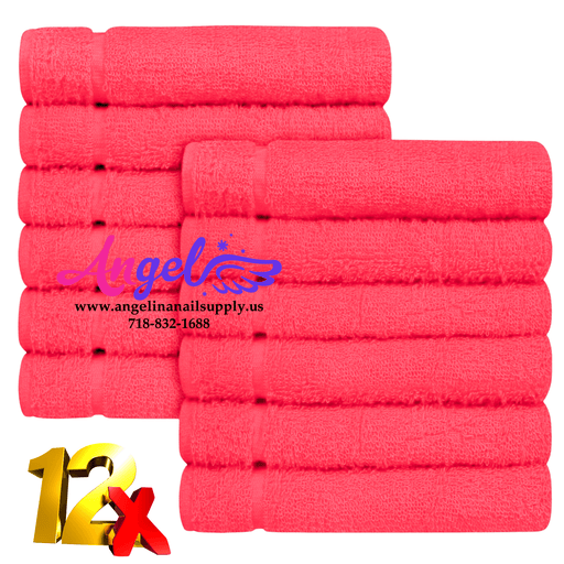 Pedicure Towel - Red (Box of 144) - Angelina Nail Supply NYC