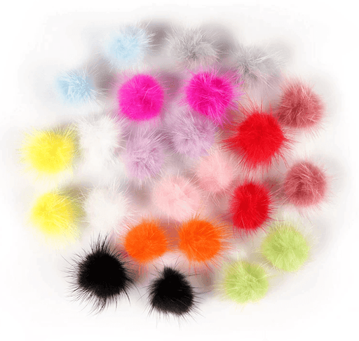 Pom Pom Fluffy Fur Balls Detachable Magnetic Nail Design (1pair) - Angelina Nail Supply NYC